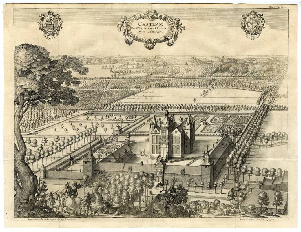 Ets van het Kasteel van Perk (1724) van F. Christophre Butkens - Vooraanzicht - Heemkring Ter Ham Steenokkerzeel 